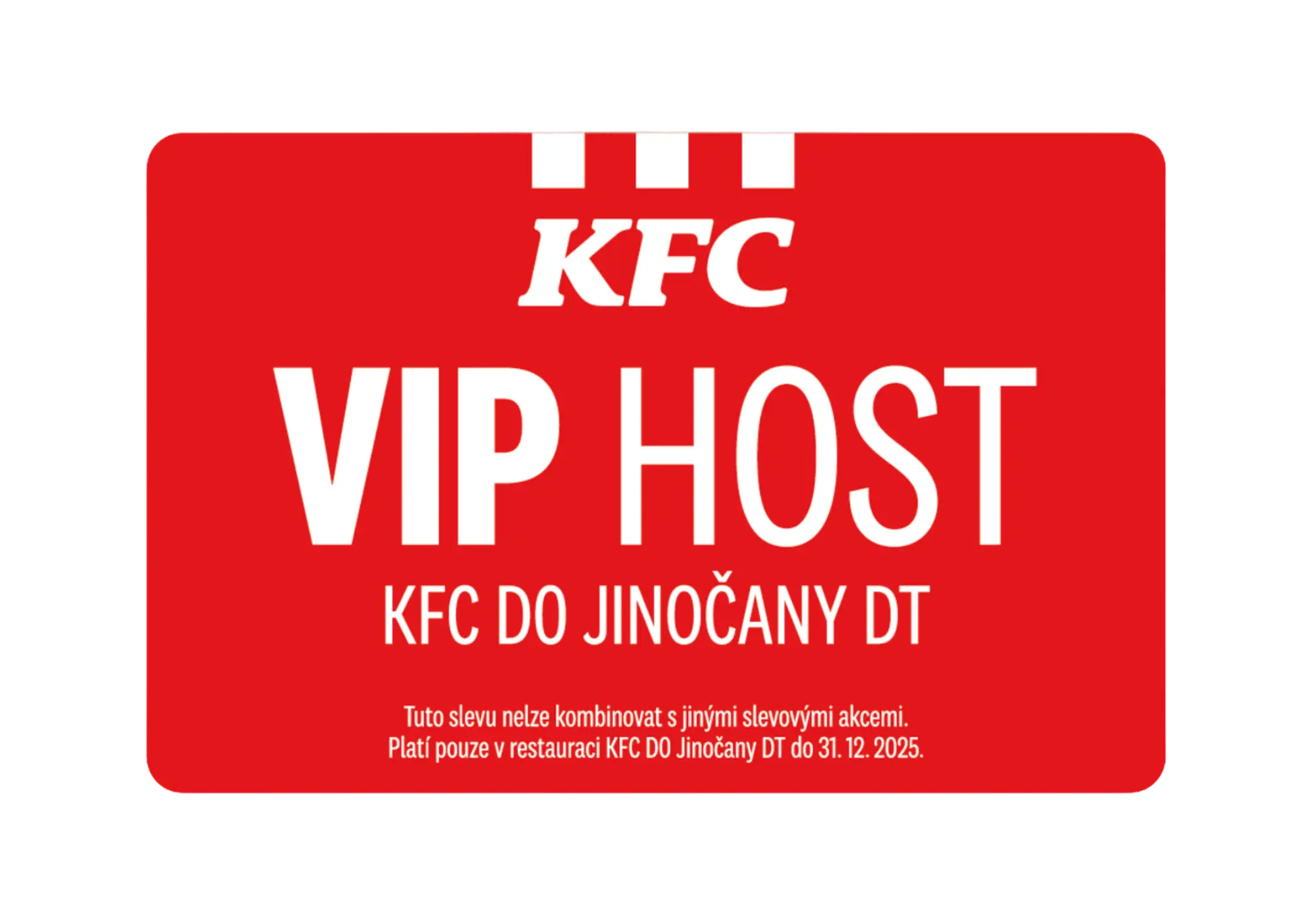 VIP karta KFC – sleva do restaurace KFC Jinočany Drive Thru