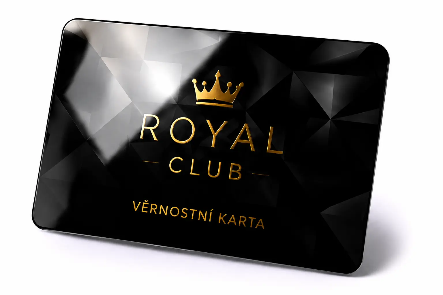 Lesklý povrch věrnostní karty